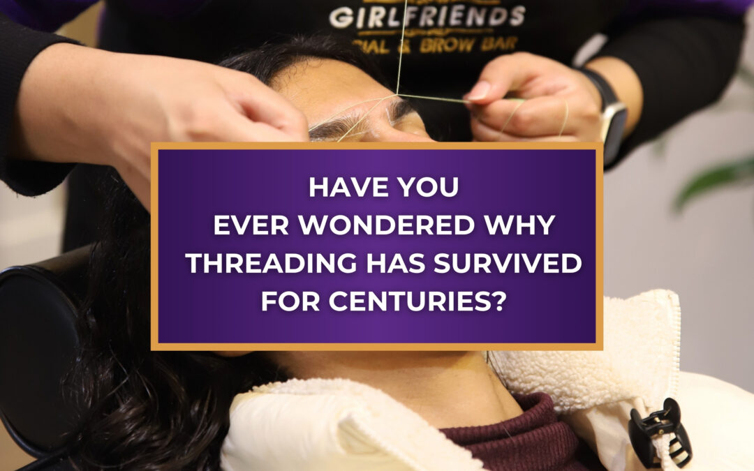 Expert brow artist carefully threads a client’s eyebrows, demonstrating the precision of this ancient beauty